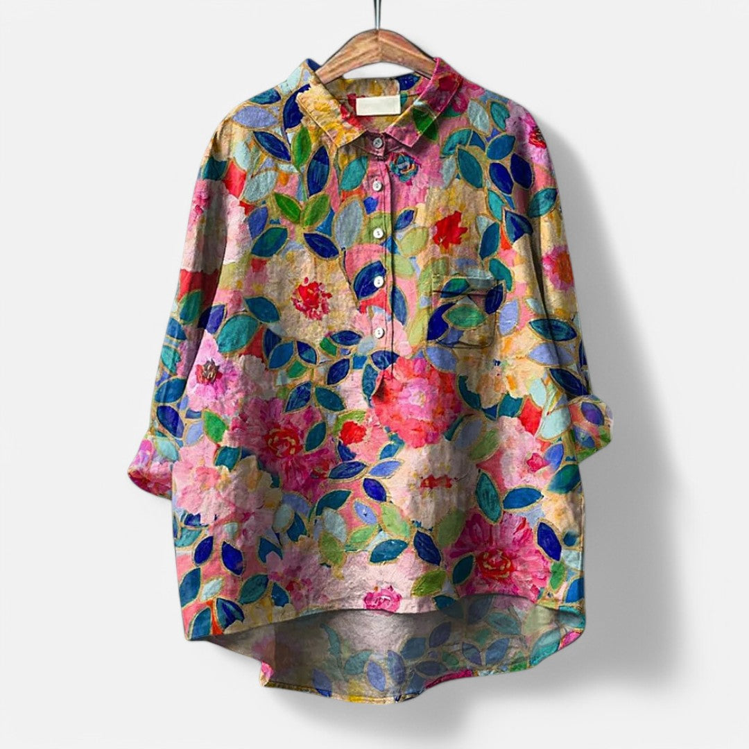 Margit™ | Trendy og moderne bluse med kunstnerisk trykk – Gjør stilen din unik