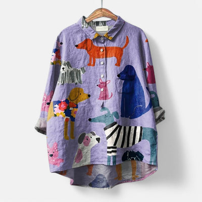 Margit™ | Trendy og moderne bluse med kunstnerisk trykk – Gjør stilen din unik