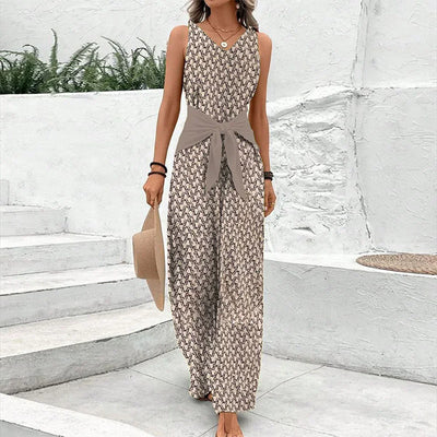 Ellen™ | Ermeløs Jumpsuit med Rund Hals