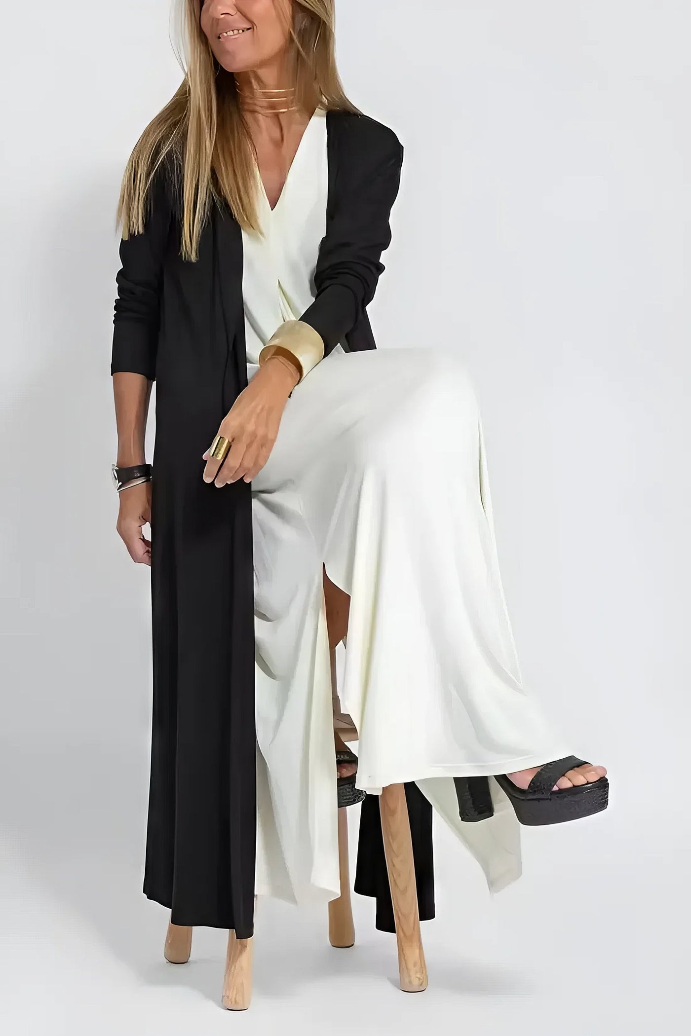Anne Grethe™ | Elegant Lang Kjole + Gratis Matchende Cardigan
