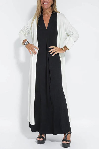 Anne Grethe™ | Elegant Lang Kjole + Gratis Matchende Cardigan